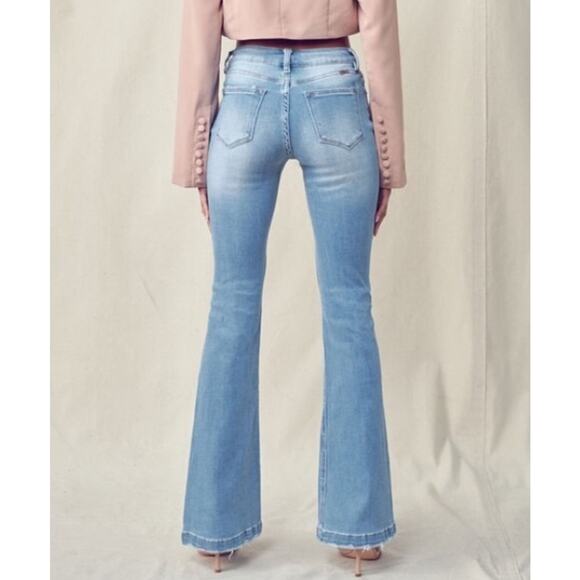 EUC Kancan Distressed Mid-Rise Flare Jeans - 29 Petite - Picture 2 of 7